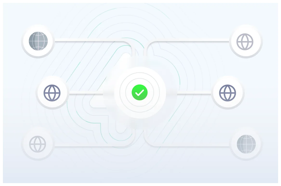 Instant domain setup network illustration
